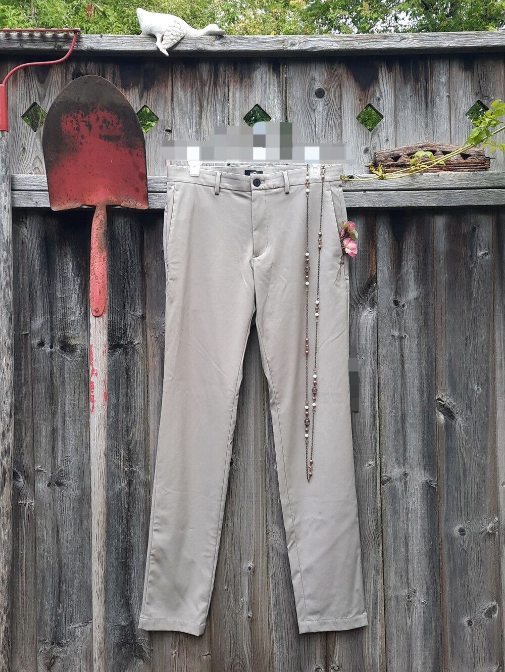 THEORY Chimo Pants, Slim, Side Slit Pockets, Back Pockets, Light Taupe